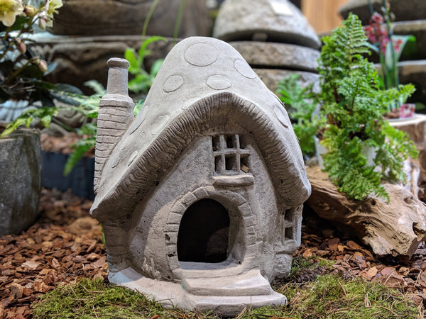 Decorative stone mushroom house ornament