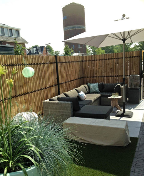 Bamboo fence panel with rope  90 x 180cm