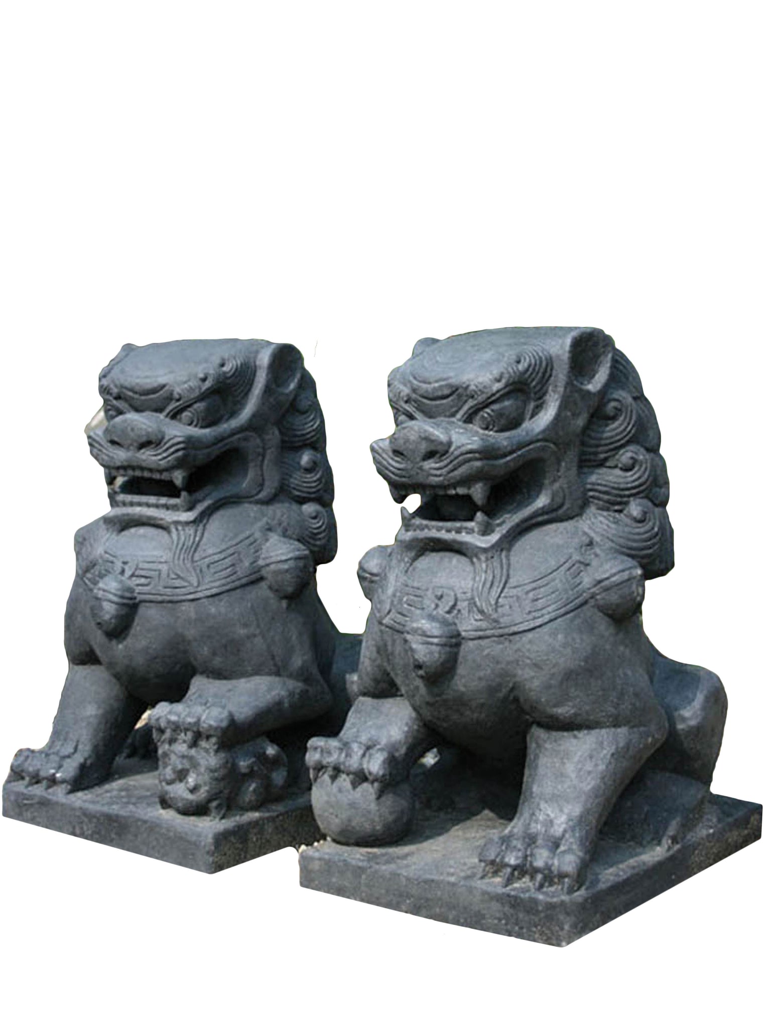 Set of two Stone Temple Lion 60cm